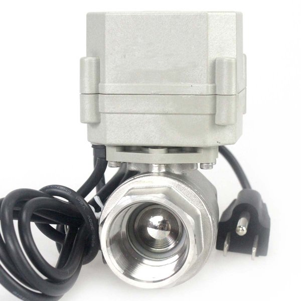HSH-Flo 1/2" 3/4" 1" 110-230VAC Normally Closed/Open CF8/Stainless Steel 304 Motorized Electrical Ball Valve With U.S. Plug (1-1/2 Inch, Normally Closed)