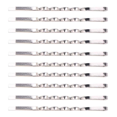 50 Pcs 2.17" Bobby Pins Metal Twist Hair Clips Simple Hairpins Hair Accessories for Women and Girls (Silver)