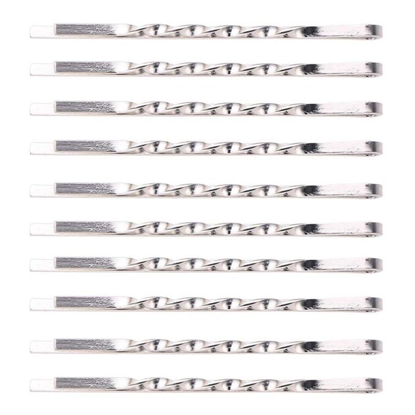 50 Pcs 2.17" Bobby Pins Metal Twist Hair Clips Simple Hairpins Hair Accessories for Women and Girls (Silver)