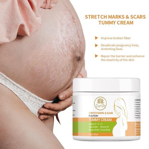 Dursie- Best Effective Scar Removal Cream After Pregnancy Stretch Marks Treatment for Women. Paraben-Free, Hypoallergic, and Safe for Pregnancy (5oz)