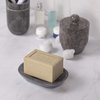 Creative Home Natural Charcoal Marble Curvy Collection Bar Soap Dish Soap Tray Holder Bathroom Small Accessory Tray Organizer, 5.8" x 3.8" x 0.9" H
