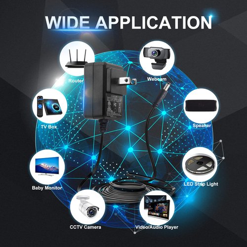 2Pack 5V 2A AC Adapter, 10Watt AC 100~240V to DC 5V 2000mA Versatile Charger Power Adapter with 3 Tips for USB Hub,TV Box,Tablet,Camera,BT Speaker,GPS,Router and More, ETL FCC