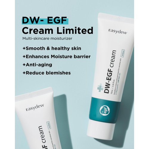 EASYDEW DW-EGF Cream Limited 2.4 oz - Anti-Aging Moisturizer with Human Epidermal Growth Factor & Hyaluronic Acid Collagen to Rejuvenate & Regenerate Cells, Softer Skin, Light weight Refreshing Cream