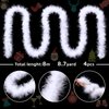 Feather Boas, Feather Garland, Marabou Feather Boa, Natural Feathers Fur Boas for Crafts, Fine Fluffy Boa for Adults Wedding Party Valentine Christmas Decoration (White, 8.7 Yard)