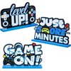 3 pcs Video Games Party Decorations Wood Table Level up Birthday Decorations Gamer Party Centerpieces Game Party Decorations Game on Pixelated Table Sign for Boys Kids Gaming Birthday Party(Blue)
