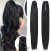 Rich Choices Claw Clip Ponytail Extension Human Hair Real Hair Ponytail Extension Balayage Jet Black 14 Inch 105g One Piece Clip In Long Ponytail Hair Extensions Straight For Women #1