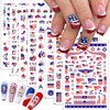 8Pcs 4th of July Nail Stickers Independence Day Nail Art Stickers USA Patriotic Theme Nail Design Supplies 3D American Flag Heart Eagle Butterfly Nail Decals for Memorial Day DIY Manicure Decoration