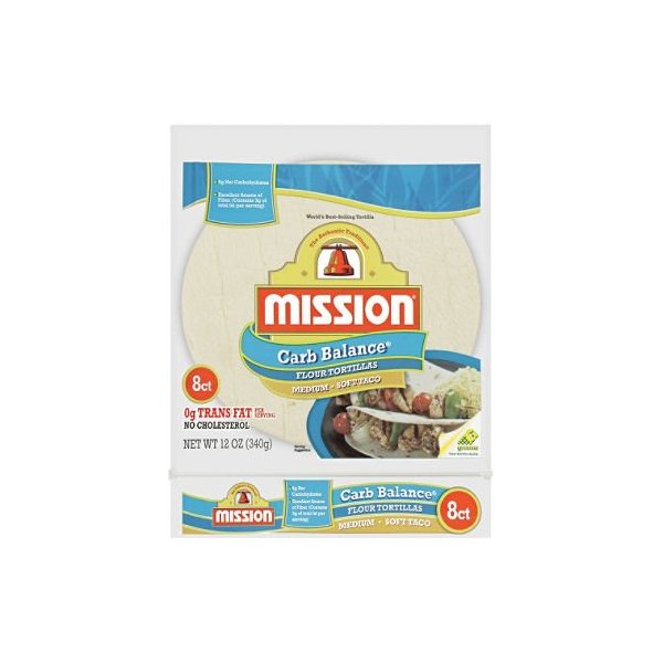 Mission Foods Carb Balance Flour Tortillas (8 ct., 12 oz.) (pack of 2)