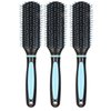 MOUMOUTEN 3 Pcs 9 Row Hair Brush Set - Detangling Hair Brush 9 Row Cushion Brush Curly Hair Brush Wet Dry Hair Brush Gentle Detangling, Scalp Massage