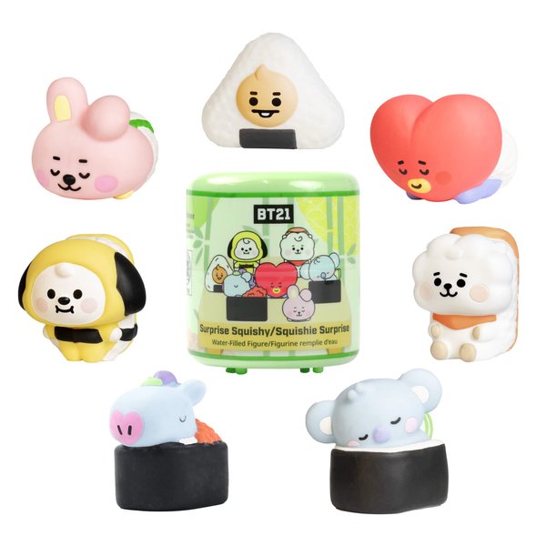 Hamee LINE Friends BT21 Cute Water Filled Squishy (Series 2 - Sushi) [Box Mini Fidget Stuffers Baby Birthday Gift Bag, Party Favors, Basket Filler, Stress Relief Toy] - 1 Pc. (Mystery - Blind Capsule)