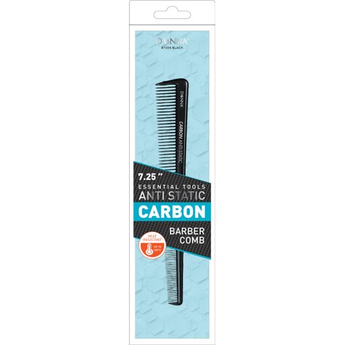 DONNA ANTI STATIC CARBON COMBS 7.25" BARBER COMB Great for All Hair Type, Hair Styling Comb for Women, Men and Salon