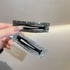 Black Silver Rhinestone Hair Clips for Styling Bling Crystal Hair Snap Clips Glitter French Barrettes Shining Crystal Rectangular Hairpins Hair Accessories for Women Girls Wedding Party Gifts
