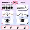 Fluffy Lash Clusters DIY Lash Extensions 96 Pcs Cluster Eyelash Extensions Natural D Curl Individual Lashes Cluster 10-16mm Thin Band & Soft Eyelash Clusters by FOINEMYED