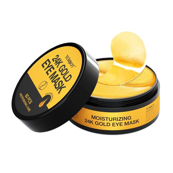 TUNBOT 24K Gold Eye Mask - 60 Pieces, Collagen Hyaluronic Acid Eye Mask, Anti-aging, Remove Dark Circles, Puffiness and Wrinkles, Refreshes Skin, Suitable for Both Men and Women