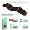 Clip in Hair Extensions Real Human Hair 12 inch Dark Brown Hair Extensions 100g Straight Human Hair Clip in Extensions for Women Brazilian Virgin Human Hair Double Weft (12 inch, 7ps,100g)