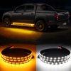 OPPBUY 2PCS 70 Inch LED Running Board Light 12V LED Side Marker Light with Sequential Amber Turn Signal Light &White Courtesy Light,216 LEDs Running Board Strip Light for Trucks Cars Vehicle