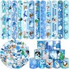 74 PCS Winter Arctic Animal Party Favors, 50 PCS Arctic Animal Stickers 24 PCS Arctic Animal Slap Bracelets Winter Arctic Polar Animal Birthday Party Decorations Supplies for Kids Classroom Rewards