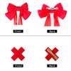 ASKUANG Silky Satin Long Tail Red Bow Hair Clip and Red Cross Shaped Clip Kit for Women Girls Daily Party Cosplay
