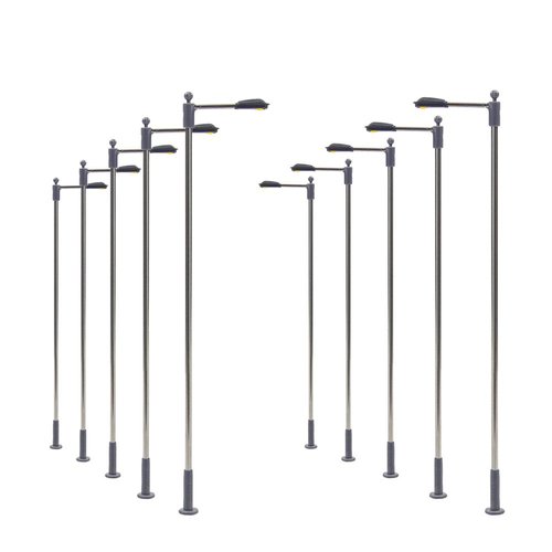 LQS10 10pcs Model Railway Train Lamp Post Street Lights HO OO Scale LEDs New