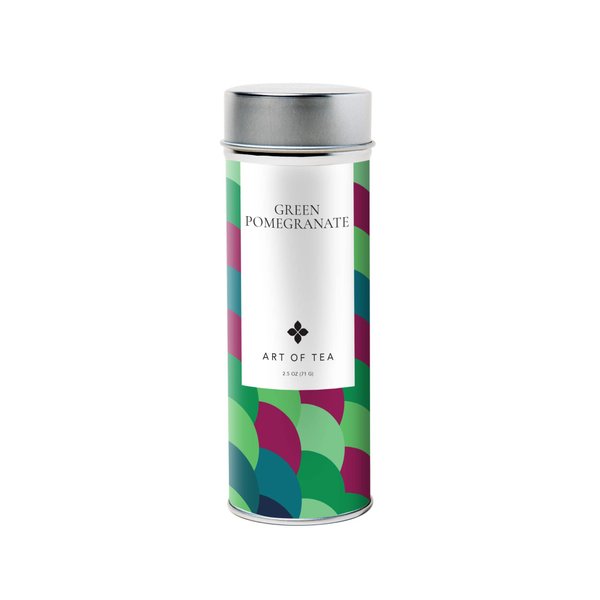 Art of Tea | Organic Green Pomegranate Green Tea 2.5oz | Artisan Loose Leaf Tea Tin