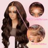 Chocolate Brown Body Wave Lace Front Wigs Human Hair 250% Density 5x5 HD Lace Frontal Wigs Human Hair Pre Plucked Brown Glueless Wigs Human Hair For Women 4# Colored Human Hair Wig 22 inch