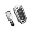 Zinc Alloy Key fob Cover, Keychain, Key Case Compatible for Volkswagen VW Jetta Beetle Tiguan Passat Golf MK6 Polo（Silver）