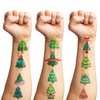105 PCS Christmas Tree Temporary Tattoos Birthday Party Decorations Supplies Favors Mini Green Merry Xmas Tree Cute Decor Tattoo Stickers Gifts for Game Boys Girls Classroom School Prizes Reward