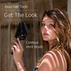 Ibiza Hair Professional Detangling Brush with Boar/Nylon Ball Tip Bristles (Contour Vent), Geometrical Design Contours to the Shape of the Head for Damage Free Detangling, Waterproof, Heat Resistant