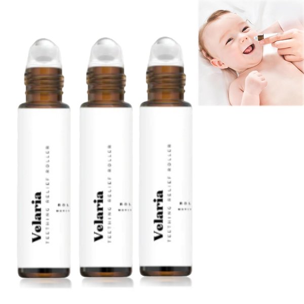 Velaria Teething Roller,Baby Teething Oil Roller,Teething Roller All Natural for Babies,Velaria Natural Pain Relief Roller(3pcs)