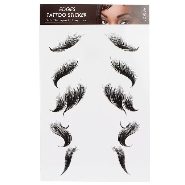 Hair Edges Tattoo Stickers Fashion Temporary Tattoos Edges for Hair DIY Waterproof Long Lasting Fake Hairline Sticker for Women Girls(ED-06)