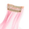 SWACC 12 Pcs Curly Wavy One Color Party Highlights Clip on in Hair Extensions Colored Hair Streak Synthetic Hairpieces (Pink)