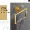 Hand Towel Holder Brushed Gold, Angle Simple SUS304 Stainless Steel Square Towel Ring, Bathroom Towel Hanger for Wall, 7.09-Inch