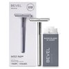 Bevel Safety Razor with Brass Weighted Handle and 10 Double Edge Safety Blade Refills, Single Blade Razor for Men, Designed for Coarse Hair to Prevent Razor Bumps - Silver (Packaging May Vary)