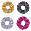 PNEIFON 4Pack Hair Scrunchies, Sequin Scrunchies Elastic Stretch Sparkly Glitter Fashion Scrunchie Hair Tie Ponytail Holders Bun Cover for Girls and Women (style1)