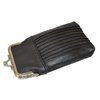 Genuine Leather Slim Cigarettes Case Holder Pack Regular or 100's & Lighter Pocket with Metal Twist Clasp, Black