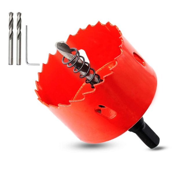 Hordion 60mm/2 3/8" Hole Saw Bi-Metal Saw Drilling Tool with Twist Drill Bit & L Hex Wrench for Cornhole Boards Wood Plasterboard Plywood Plastic
