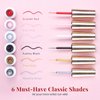 Beetles Gel Polish 6 Pcs Black White Red Gold Silver Glitters Colors Paint Swirl Built Thin Brush in Bottle Soak off Uv Led Lamp Nail Art Liner Gel Polish Set