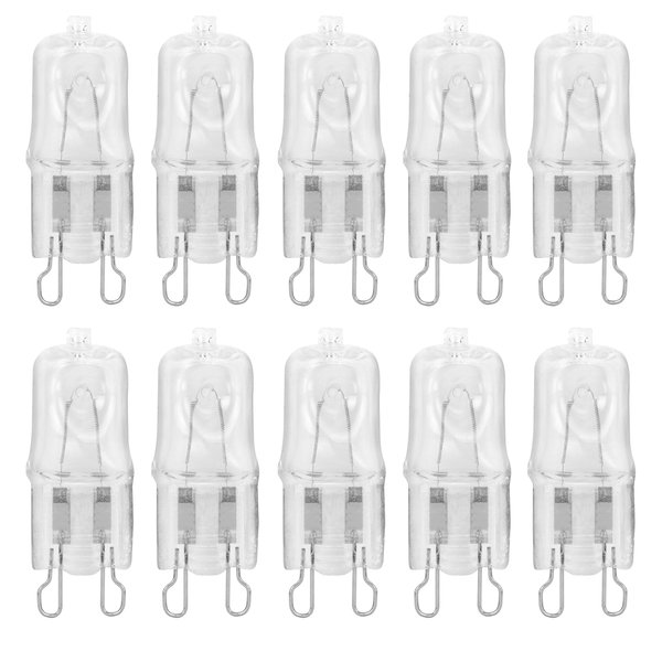 Value 10 Pack 25W Q25/G9/CL/120V G9 JCD 25 Watt 120 Volt T4 JD Type Glass Halogen Replacement Light Bulb Hanging Pendant Accent JCD Industrial Architect Desk Lamp Landscape Fixture Lighting High CRI