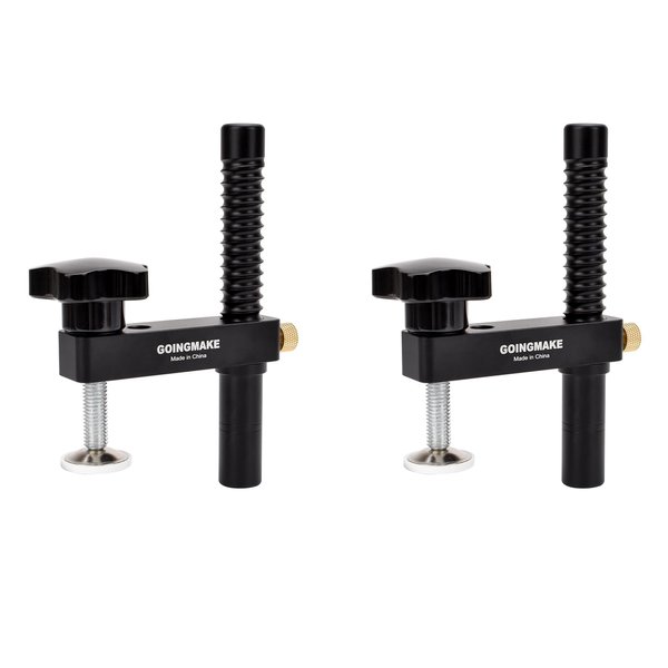 GOINGMAKE Bench Dog Clamp,3/4" Bench Dog Hole Clamps for Woodworking Tools All Metal MFT Clamp Fast Acting Hold Down Clamps with Protective Pads for Workbench MFT Table - 2 Pack