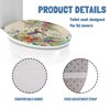 Garucesta Toilet Lid Cover Dirt Resistant Decorative Toilet Lid Dust Cover Machine Washable Easy to Use Bathroom Home Decor 17.3 x 13 Inch, Hummingbird Retro Floral