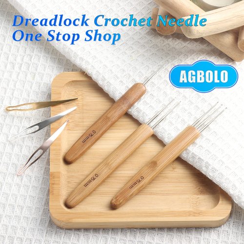 6PCS Dreadlock Crochet Hooks for Hair, Durable 0.75mm Dreadlock Crochet Needle with Interlocking Tool for Locs, Excellent for Maintaining Real Dread Loc