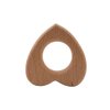 Arakierst 10pcs Organic Wood Heart Teether Pure Natural Animal Shape Beech Wooden Teether Handmade Grasping Pattern DIY Pacifier Chain Pendant