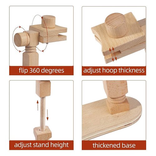 Adjustable Embroidery Stand, Guofa Embroidery Hoop Stand Rotated Cross Stitch Stand, Hands Free Embroidery Hoop Holder for DIY Craft, Sewing Needlepoint Frame Stand