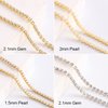 Metal Nail Art Chains Decorations, Gold Silver Nail Art Line Accessories, Punk Luxury Pearl Gem Nail Art Glitter Design, 3D Nail Art Chain Supplies for Women Manicure Art, Resin Nail Art Tips Tools