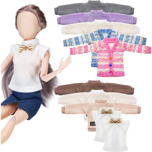 Bencailor10 Pieces Christmas Elf Clothes Set Fit 11-12 Inch Doll Winter Sweater Doll Cloth Christmas Doll Clothes Winter Christmas Doll Outfits Accessories