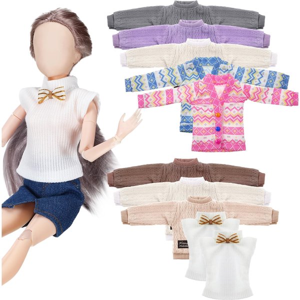 Bencailor10 Pieces Christmas Elf Clothes Set Fit 11-12 Inch Doll Winter Sweater Doll Cloth Christmas Doll Clothes Winter Christmas Doll Outfits Accessories
