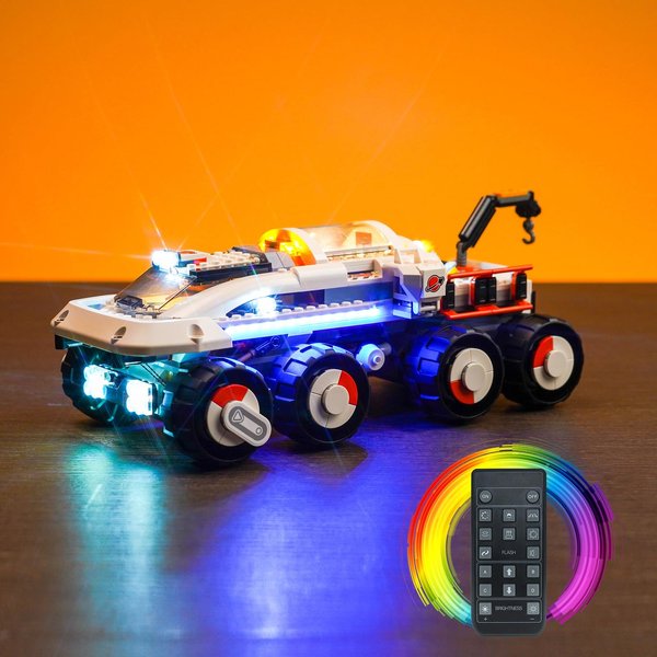 BrickBling LED Lighting Compatible with Lego City Command Rover and Crane Loader Outer Space Toy Building Set; Remote Control Version Light kit Compatible with Lego Crane Loader-No Model