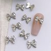 30 Pcs Y2K Silver Bow Nail Charms,3D Alloy Bows Nail Charm Cute Bowknot Nails Charms Kawaii Long Ribbon Bowknots Nail Art Charms for Women Nail Art Supplies Nail Designs Nail Decor Nail Accessories