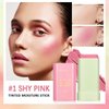Tiejdhr Multi-Use Makeup Blush Stick, 3-in-1 Cream Blush Stick Beauty Tinted Solid Blush Stick for Cheek/Eyes/Lips, Waterproof Moisturizer Stick, Suitable for All Skin (01# Shy Pink)