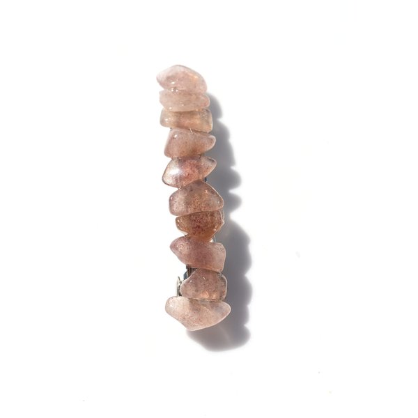Red Aventurine Stone French Barrette Hair Clip